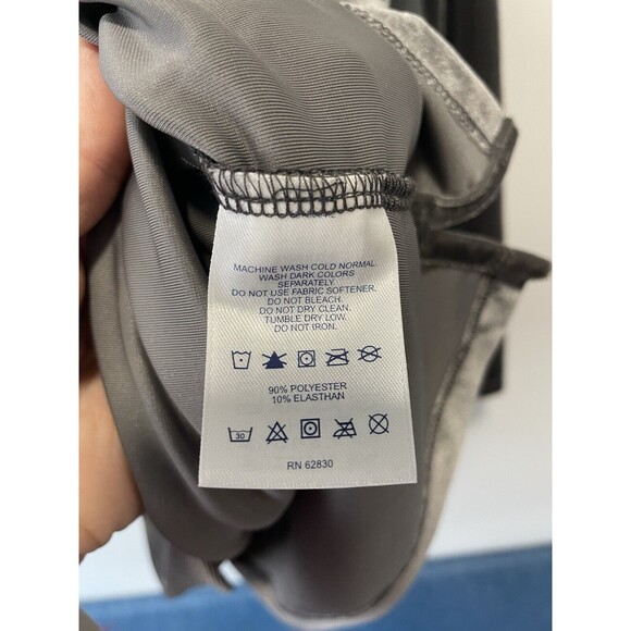 Lands End L 14-16 Women's Velvet Long Sleeve Drape Neck Tunic Grey NWT Holiday - Picture 4 of 7